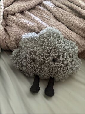 Jellycat Plush Cloud Accent Pillow in Light Gray by